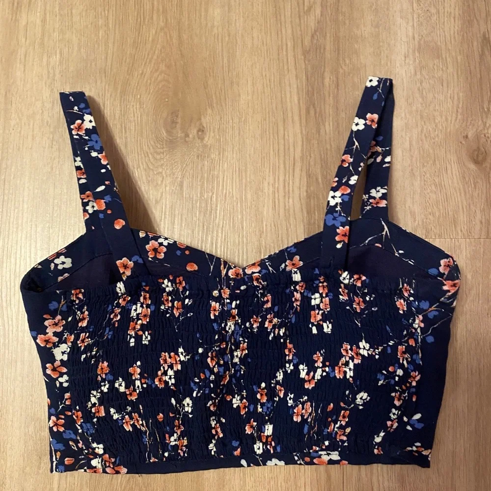 Blue floral crop top - Picture 5 of 5
